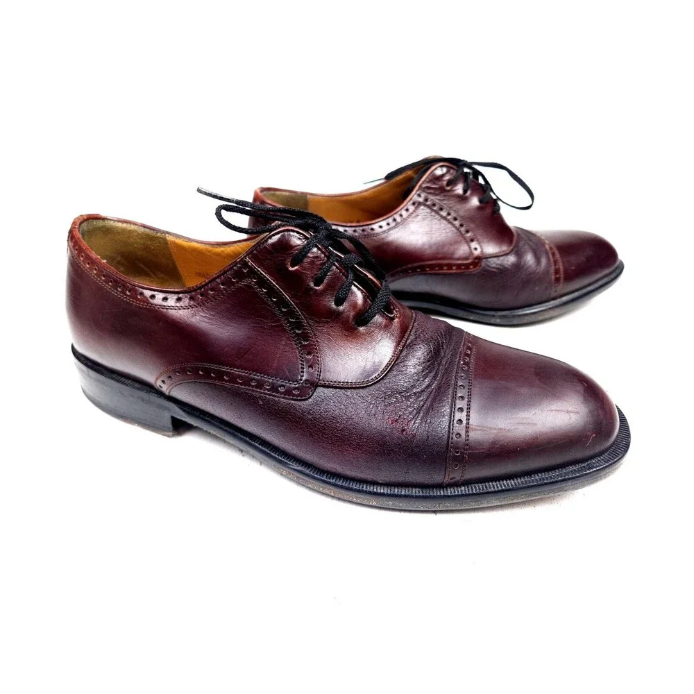 Mezlan Nicola Brown Deerskin Dress Shoes Men's size 7 M Spain Cap Toe